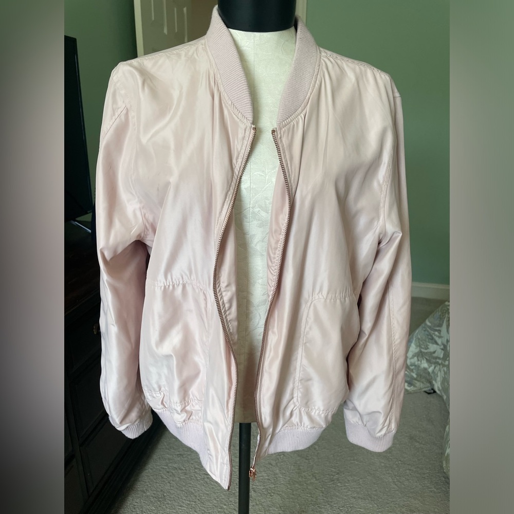 Anthropologie Hei Hei pink bomber jacket